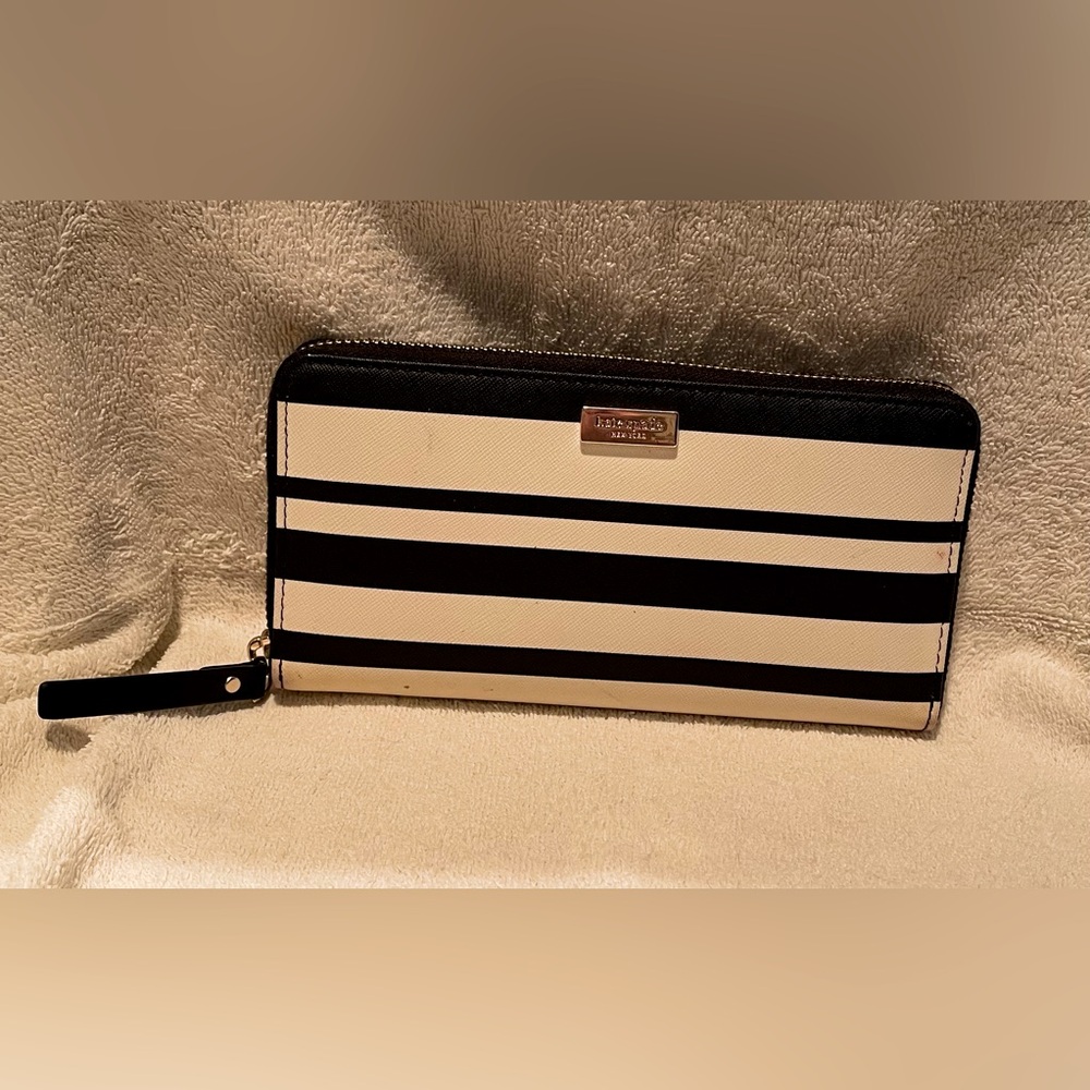 Kate Spade striped leather wallet.